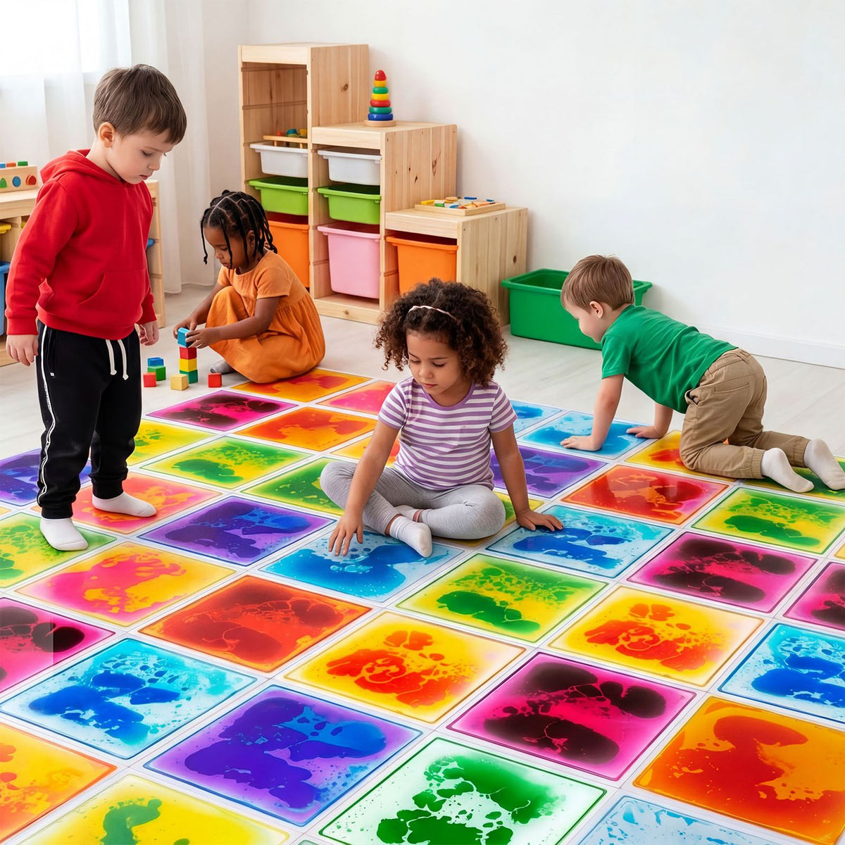 12" x 12" Toddler Sensory Floor Titles-4 Pieces