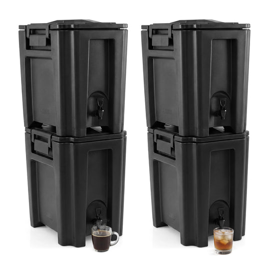 Insulated 13.2-gallon beverage dispenser with two-stage faucet, ideal for commercial kitchen use, by Direct by Wilsons Home Store.