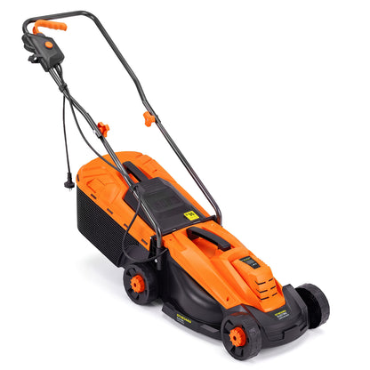 13-Inch 12-Amp Corded Electric Lawn Mower with 3-Position Height Adjustment-Green
