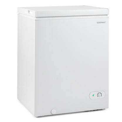 141 L/5 Cu.Ft Compact Chest Freezer with 7-Gear Adjustable Temperature-White