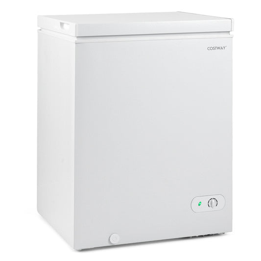 141 L/5 Cu.Ft Compact Chest Freezer with 7-Gear Adjustable Temperature-White
