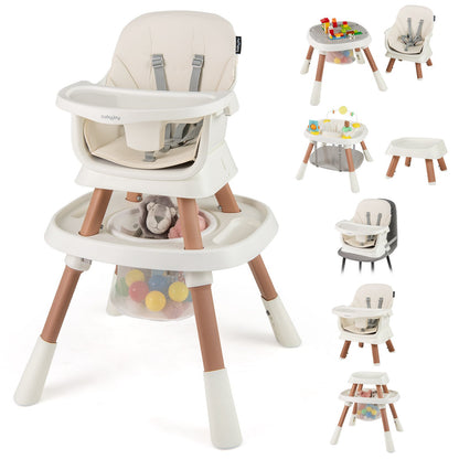 16-in-1 Baby High Chair with Activity Center and Booster Seat for Babies and Toddlers-Grey