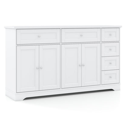 Buffet Sideboard 59" Modern Coffee Bar Station Console Table-White