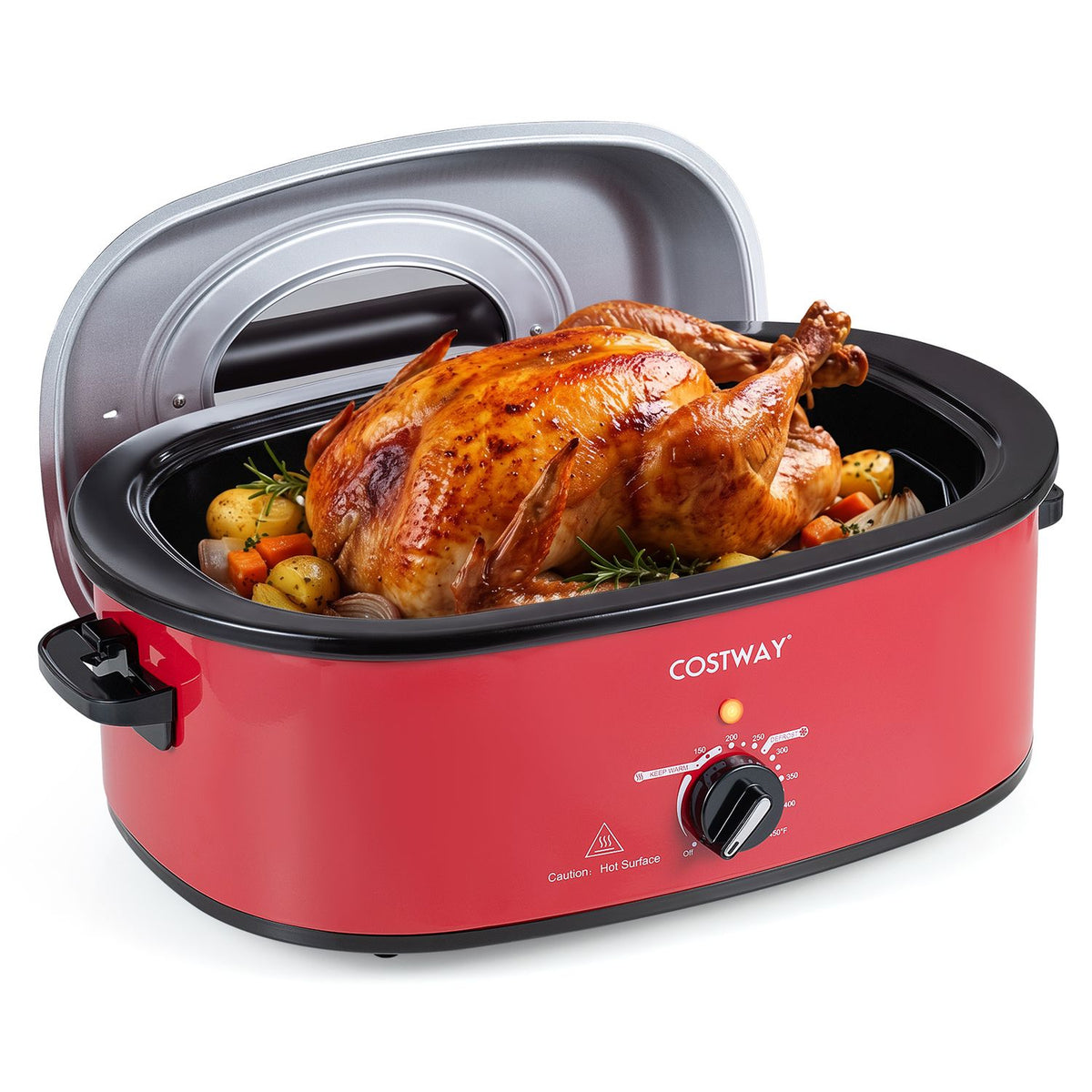 1450W 17 L Electric Roaster Featuring Self-Basting Lid Holds up to 13.2 LBS Turkey-Black