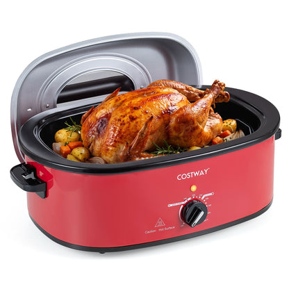1450W 17 L Electric Roaster Featuring Self-Basting Lid Holds up to 13.2 LBS Turkey-Black