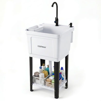14.5-gallon utility sink laundry tub with rotating faucet and adjustable legs, outdoor storage by Direct Wilsons Home Store