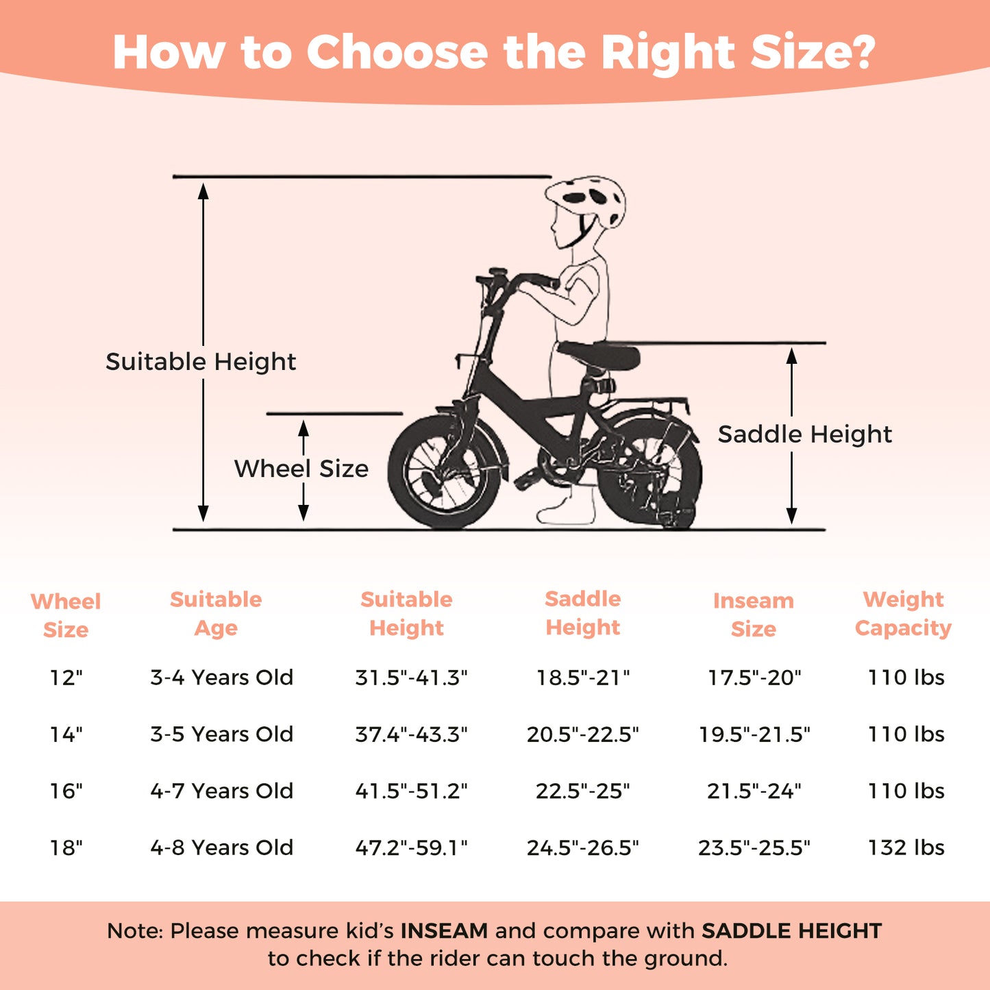 14 Inch Kids Bike Adjustable for 3-8 Years Old Children Pink - Stars & Moon