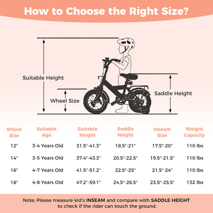 14 Inch Kids Bike Adjustable for 3-8 Years Old Children Pink - Stars & Moon
