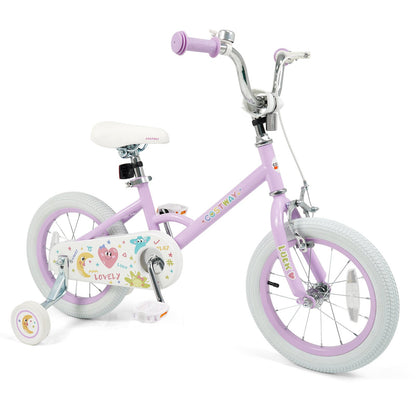 12/14/16/18 Inch Kids Bike Adjustable for 3-8 Years Old Children Purple - Stars & Moon-16 inch