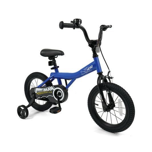 14-Inch Kids Bike with Removable Training Wheels Navy - Brave Hero