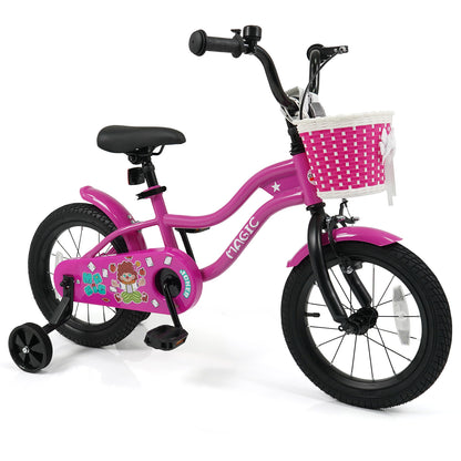 16 Inch Kids Bike with Training Wheels for Aged 4-7 Years Old - Magic Rose