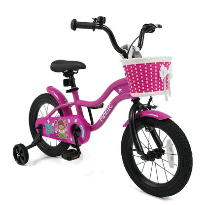 14 Inch Kids Bike with Training Wheels for Aged 3-5 Years Old - Magic Rose
