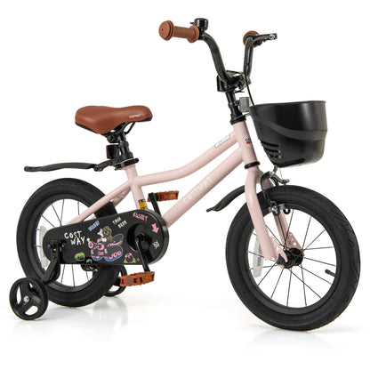 14 Inches Kids Bike with Basket and Adjustable Handlebar for 3-5 Years Old