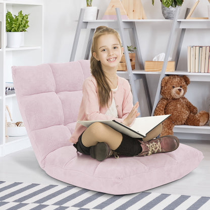 Adjustable 14-position Cushioned Floor Chair-Beige
