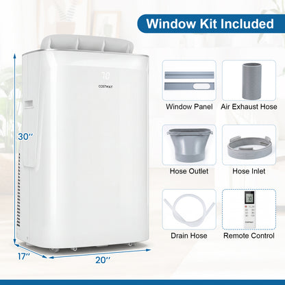 15000 BTU Inverter Portable Air Conditioner Smart Wifi Enabled Cooling & Heating Unit-White