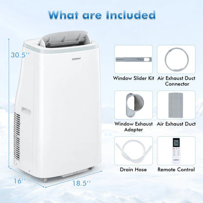 15000 BTU Portable Air Conditioner with APP Control and Fan-White