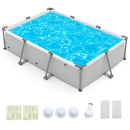 690/978/1158/1617 Gal Outdoor Family Swimming Pool with Metal Frame-6 ft