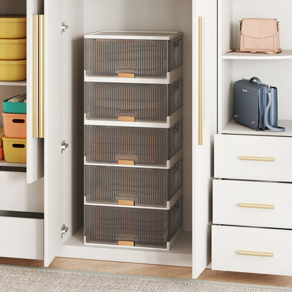 3/4/5/6-Cube Stackable Storage Bins with Detachable Wheels-4 Cube