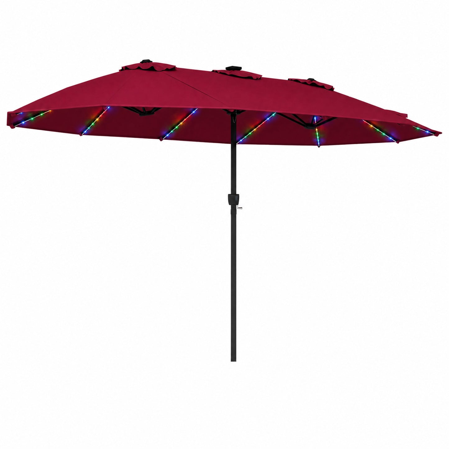 15.5FT Extra-Large Patio Umbrella 12 Reinforced Metal Ribs-Beige
