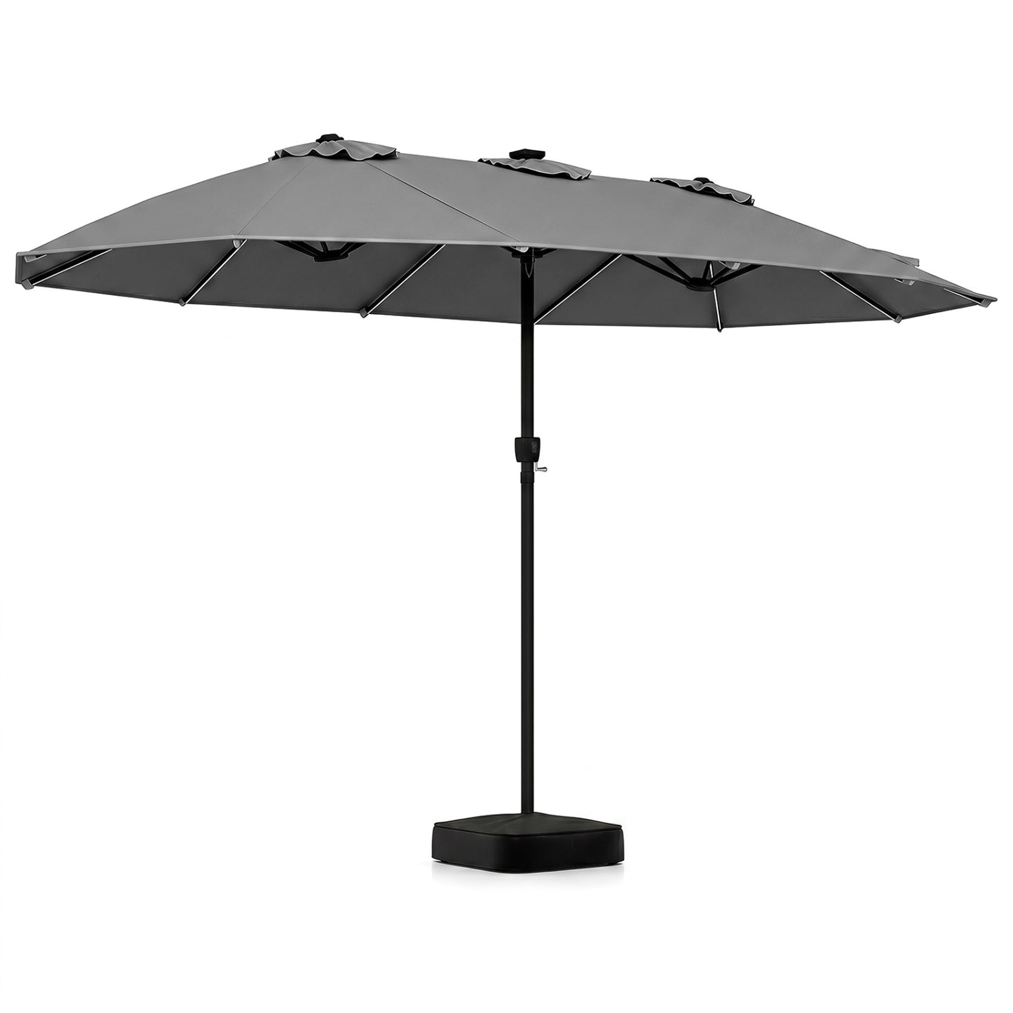 15.5FT Extra-Large Patio Umbrella with Base 12 Reinforced Ribs-Beige