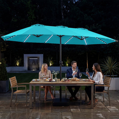 15.5FT Extra-Large Patio Umbrella with Base 12 Reinforced Ribs-Beige