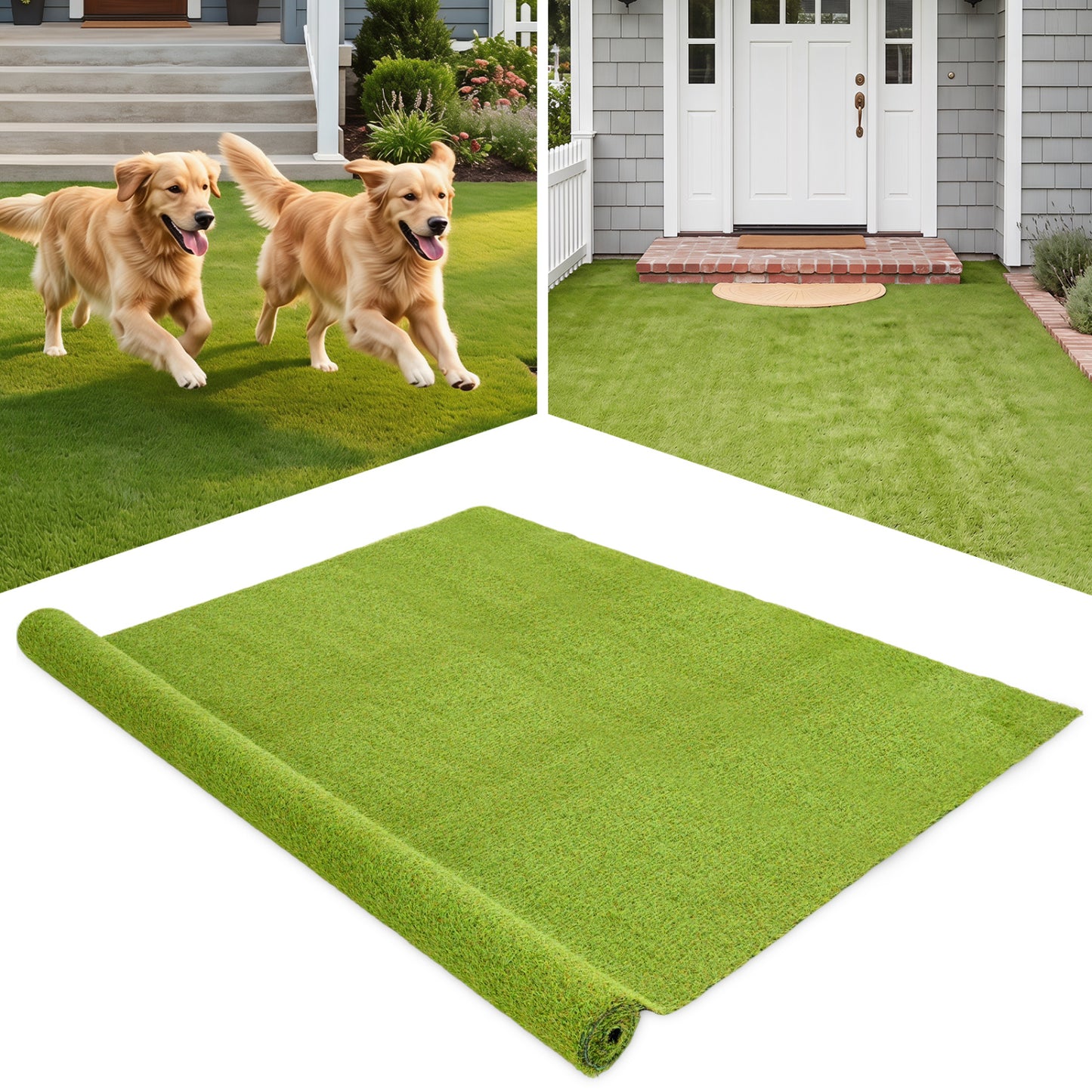 15x7 feet artificial turf rug with low 0.75 inch pile height, outdoor decor by Wilsons Home Store, lush green synthetic grass surface