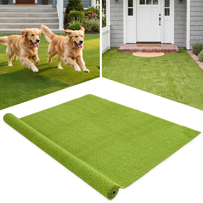 15x7 feet artificial turf rug with low 0.75 inch pile height, outdoor decor by Wilsons Home Store, lush green synthetic grass surface