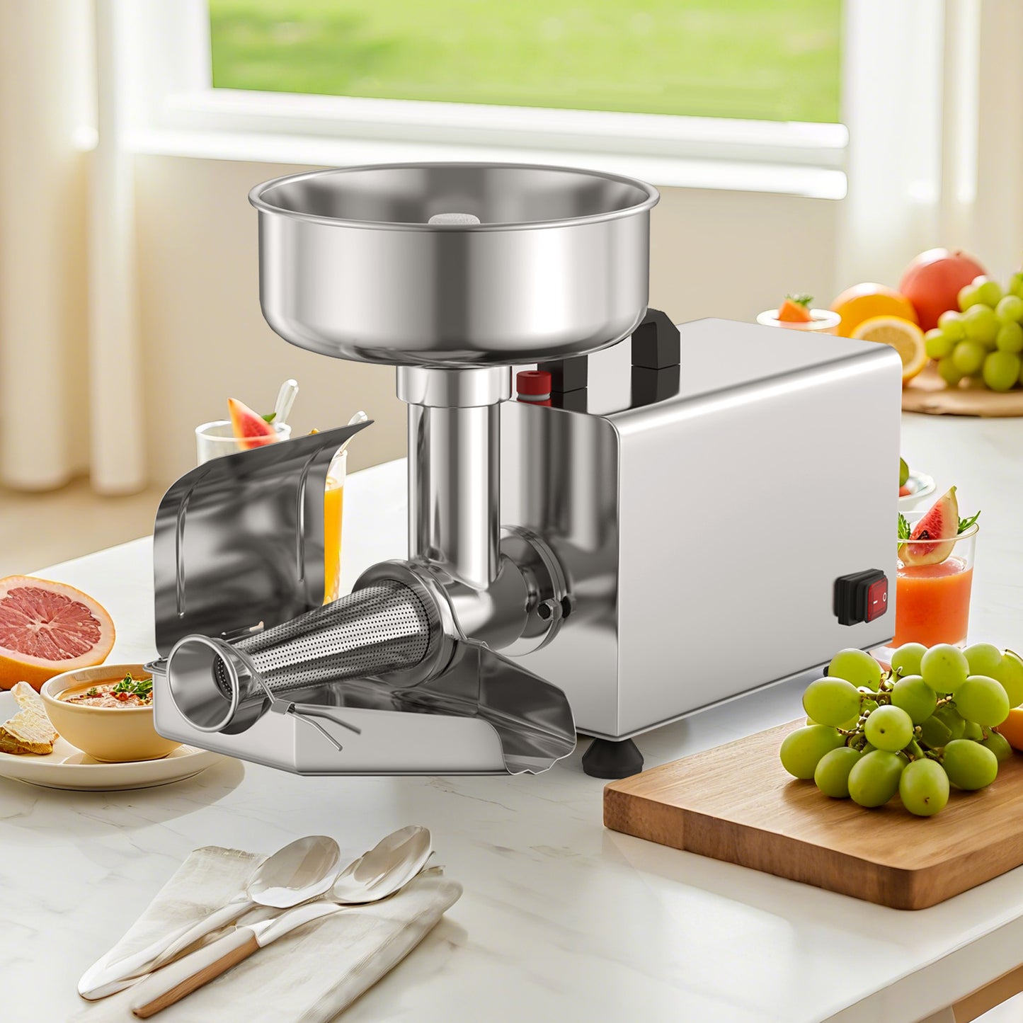 450W Electric Tomato Strainer Commercial Grade Stainless Steel Sauce Maker
