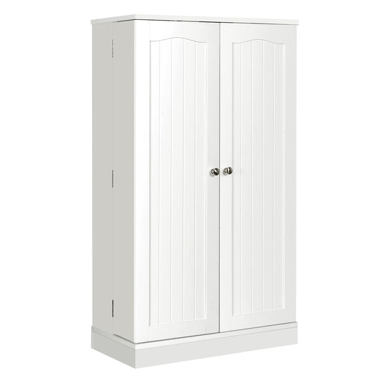 2-Door Kitchen Storage Cabinet Pantry Cabinet with 6 Adjustable Shelves-White
