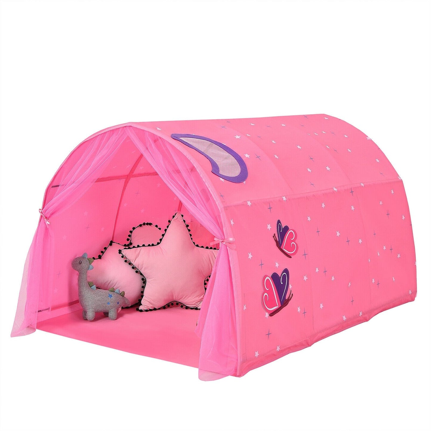 Kids Galaxy Starry Sky Dream Portable Play Tent with Double Net Curtain-Blue