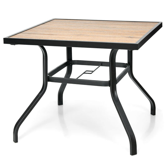 Patio Metal Square Dining Table for Garden and Poolside