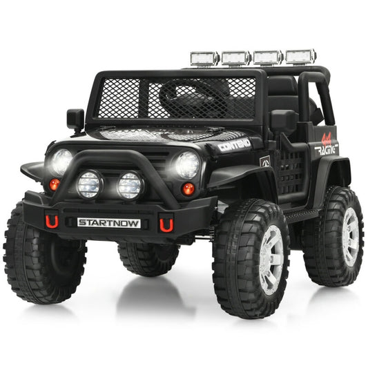 12V Kids Remote Control Electric  Ride On Truck Car with Lights and Music-Black