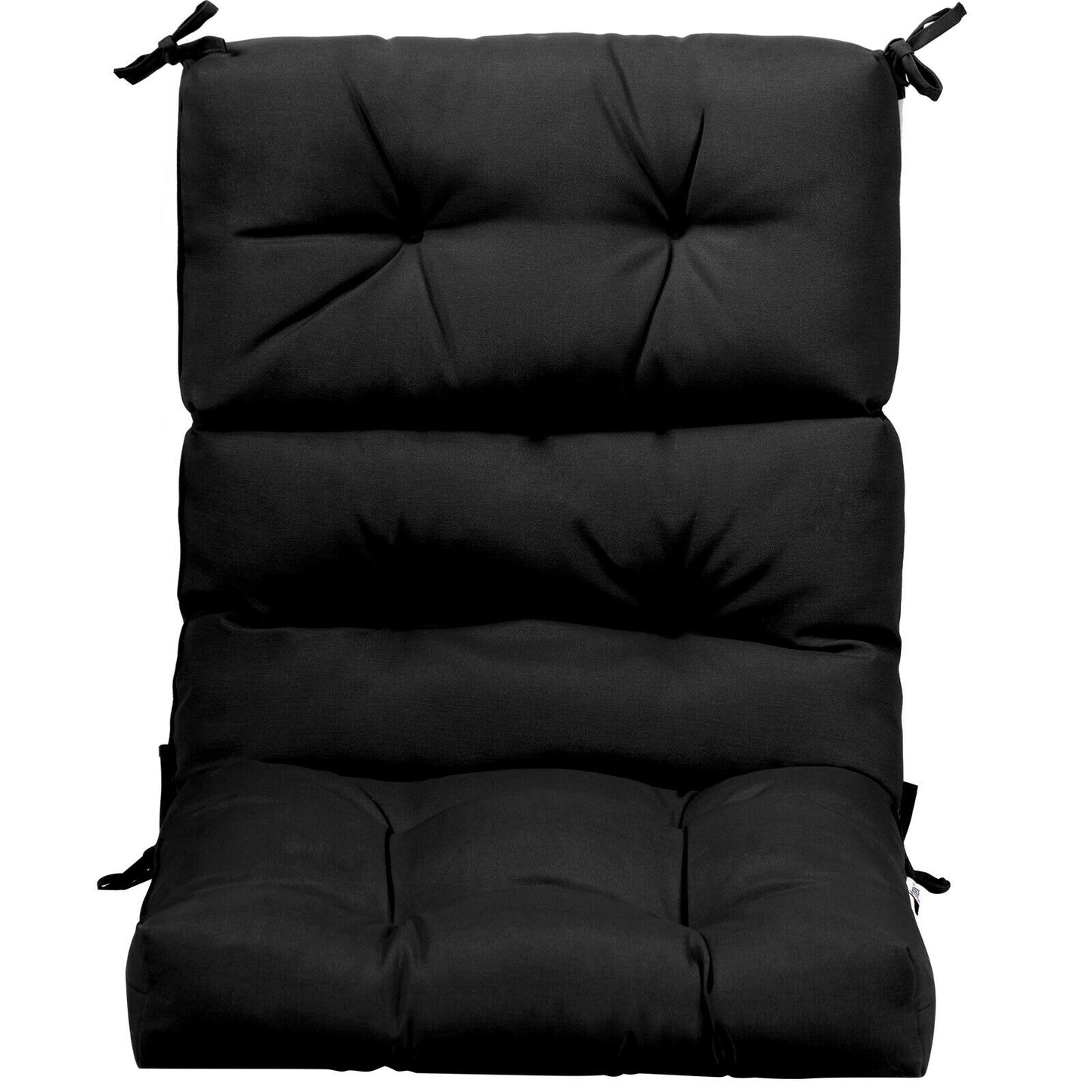 22 x 44 Inch Tufted Outdoor Patio Chair Seating Pad-Black