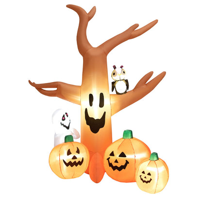 8-foot Halloween inflatable dead tree with LED lights, spooky holiday yard decor by Wilsons Home Store