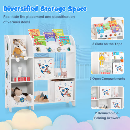 Wooden Children Storage Cabinet with Storage Bins