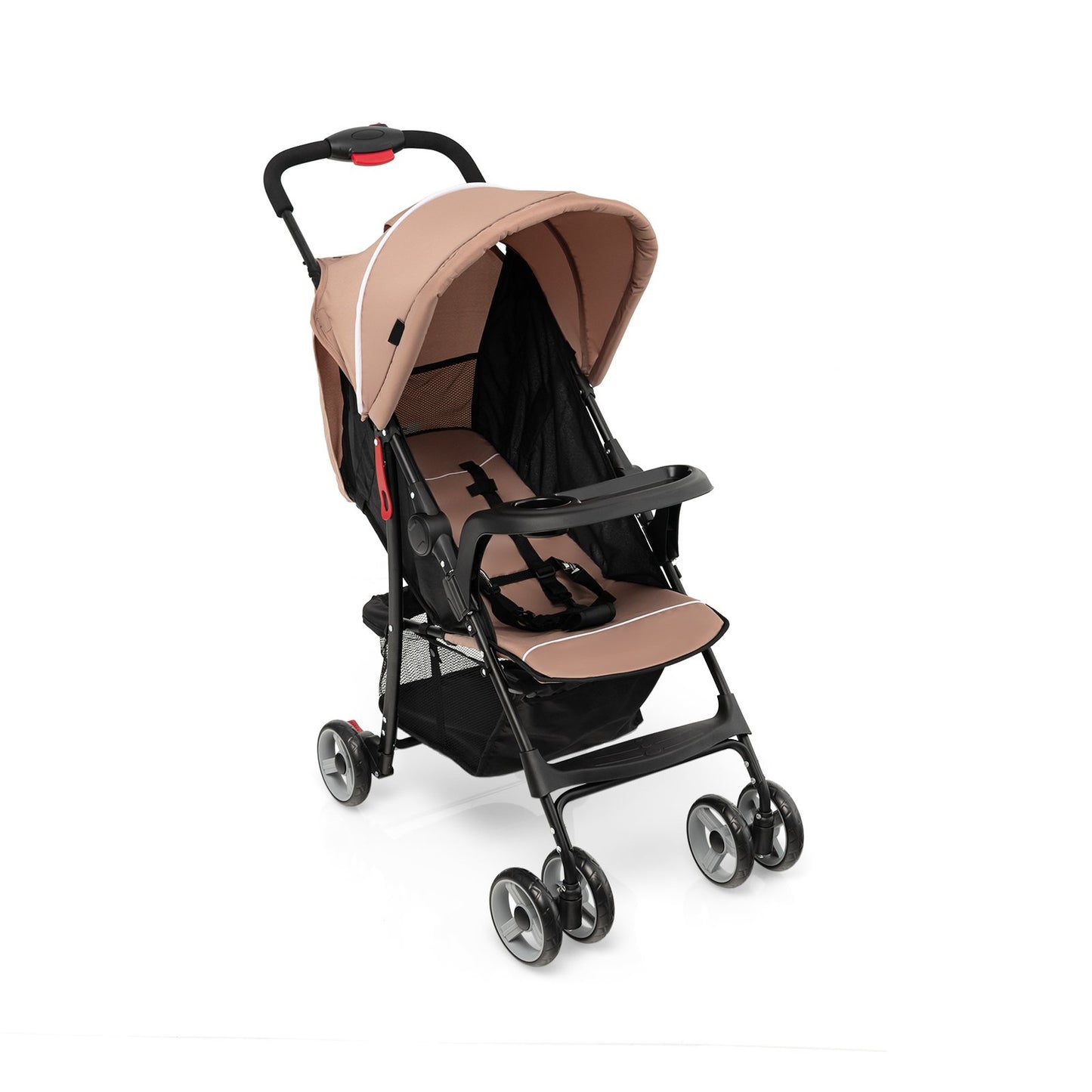 Toddler Travel Stroller for Airplane with Canopy and Adjustable Backrest-Black