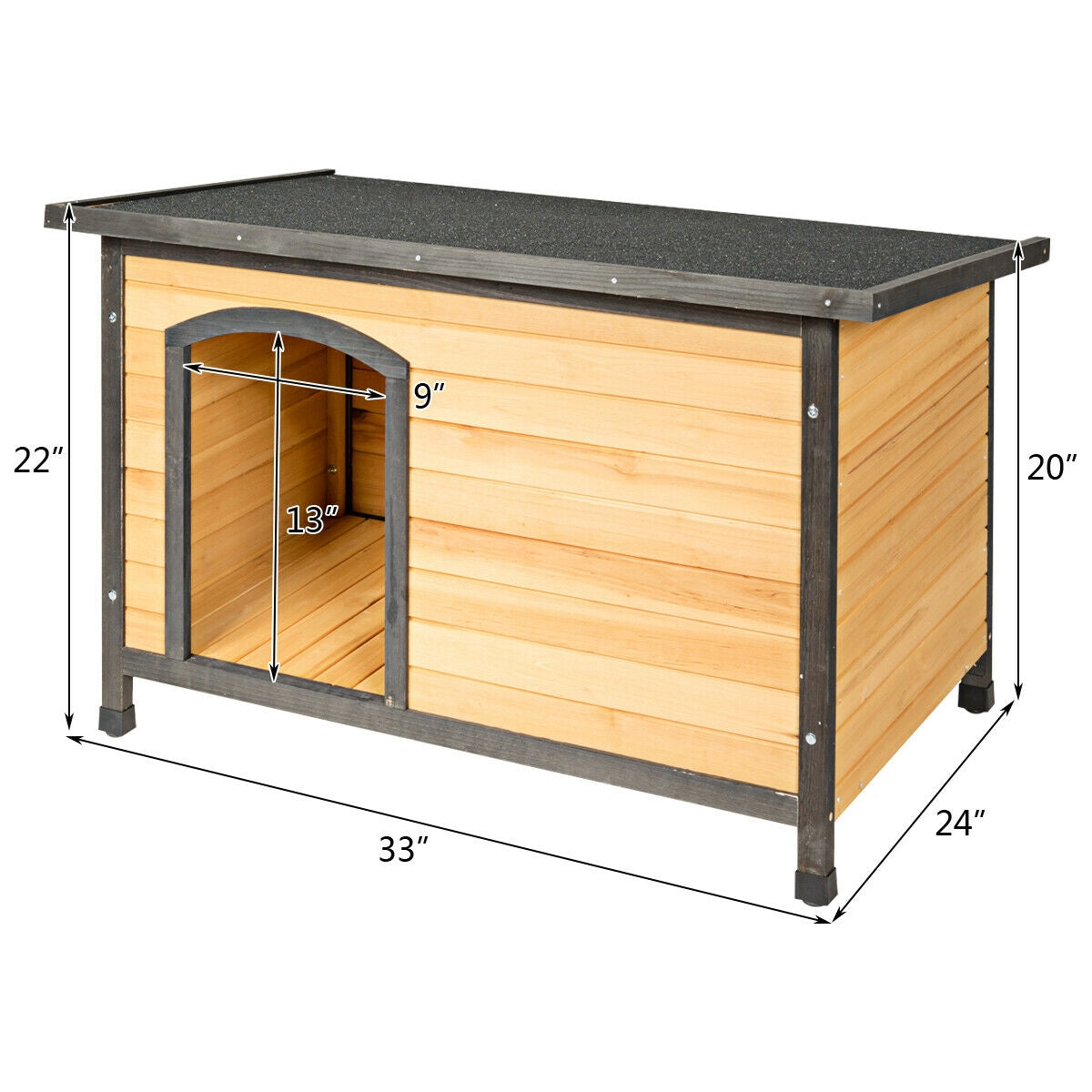 Wood Extreme Weather Resistant Pet Log Cabin-M