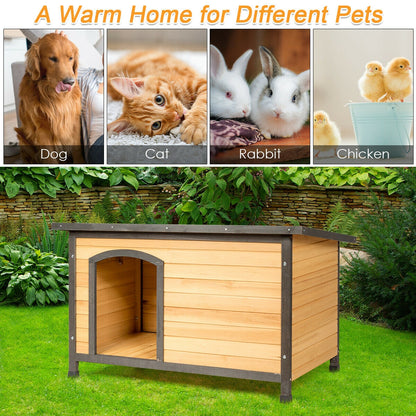 Wood Extreme Weather Resistant Pet Log Cabin-L