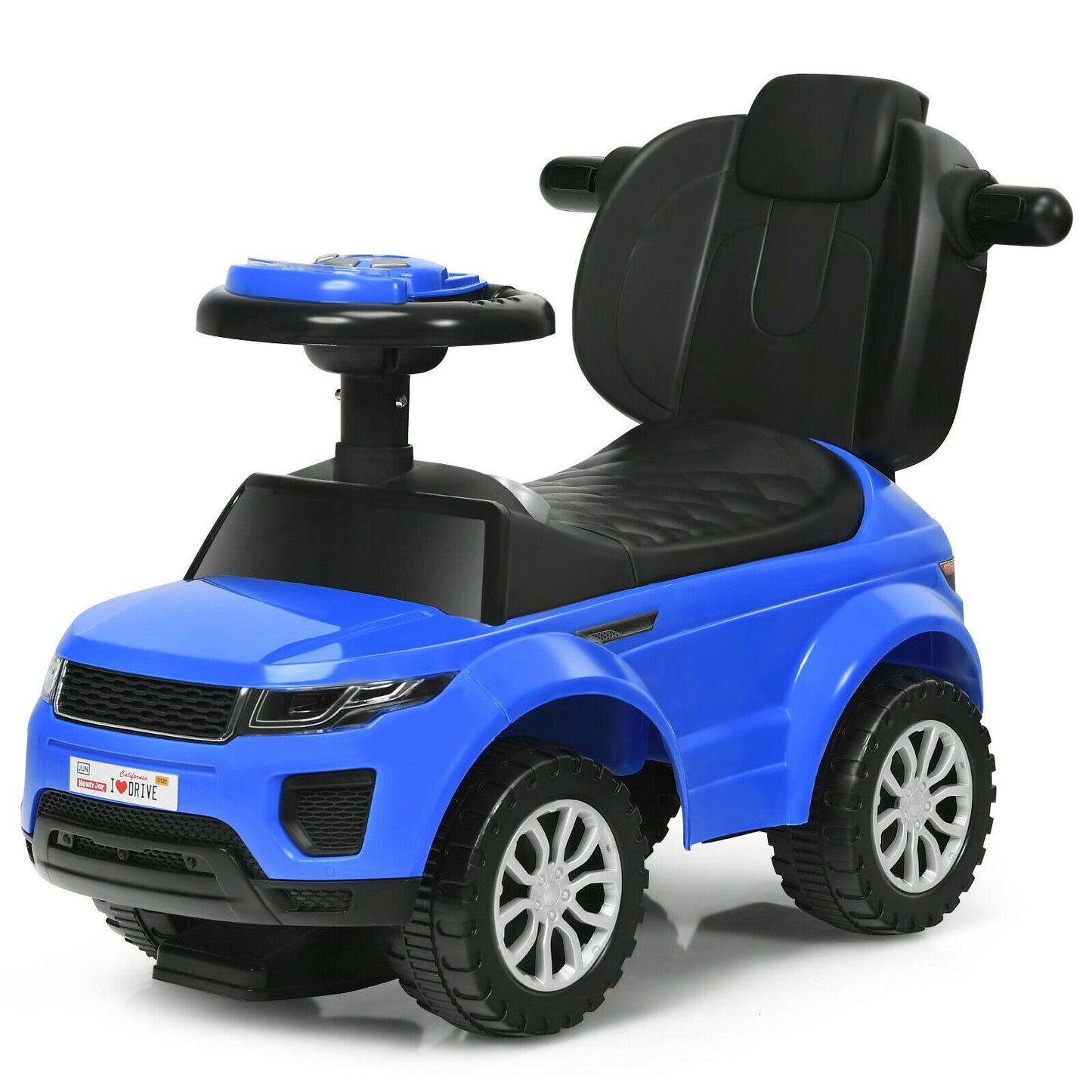 3 in 1 Ride on Push Car Toddler Stroller Sliding Car with Music-Black