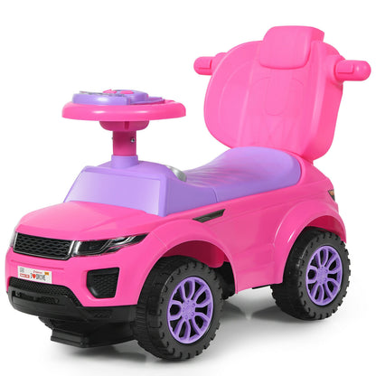 3 in 1 Ride on Push Car Toddler Stroller Sliding Car with Music-Black