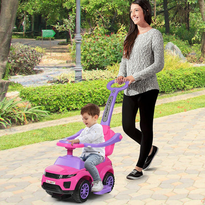 3 in 1 Ride on Push Car Toddler Stroller Sliding Car with Music-Black