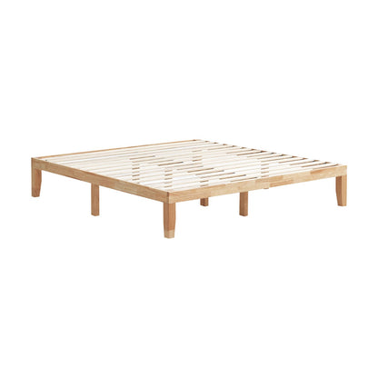 14 Inch King Size Wood Platform Bed Frame-Brown