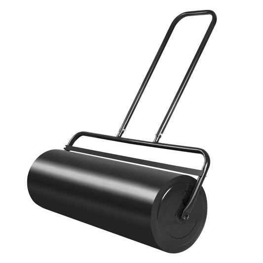 24 x 13 Inch Tow Lawn Roller Water Filled Metal Push Roller-Black