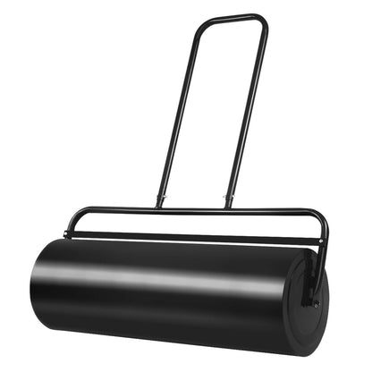 24 x 13 Inch Tow Lawn Roller Water Filled Metal Push Roller-Black