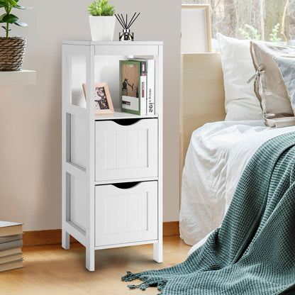 Freestanding Storage Cabinet with 2 Removable Drawers for Bathroom-Black