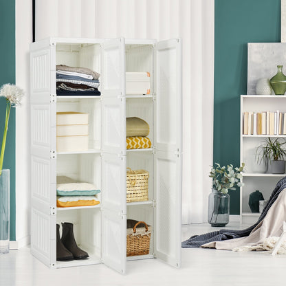 Foldable Armoire Wardrobe Closet with 8 Cubby Storage