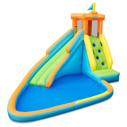 Colorful inflatable water slide bounce house without blower, designed for outdoor play and fun for kids, by Direct by Wilsons Home Store.