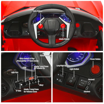 12V 2.4G RC Electric Vehicle with Lights-Red