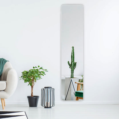 Full Length Frameless Wall Mountable Floor Mirror-White
