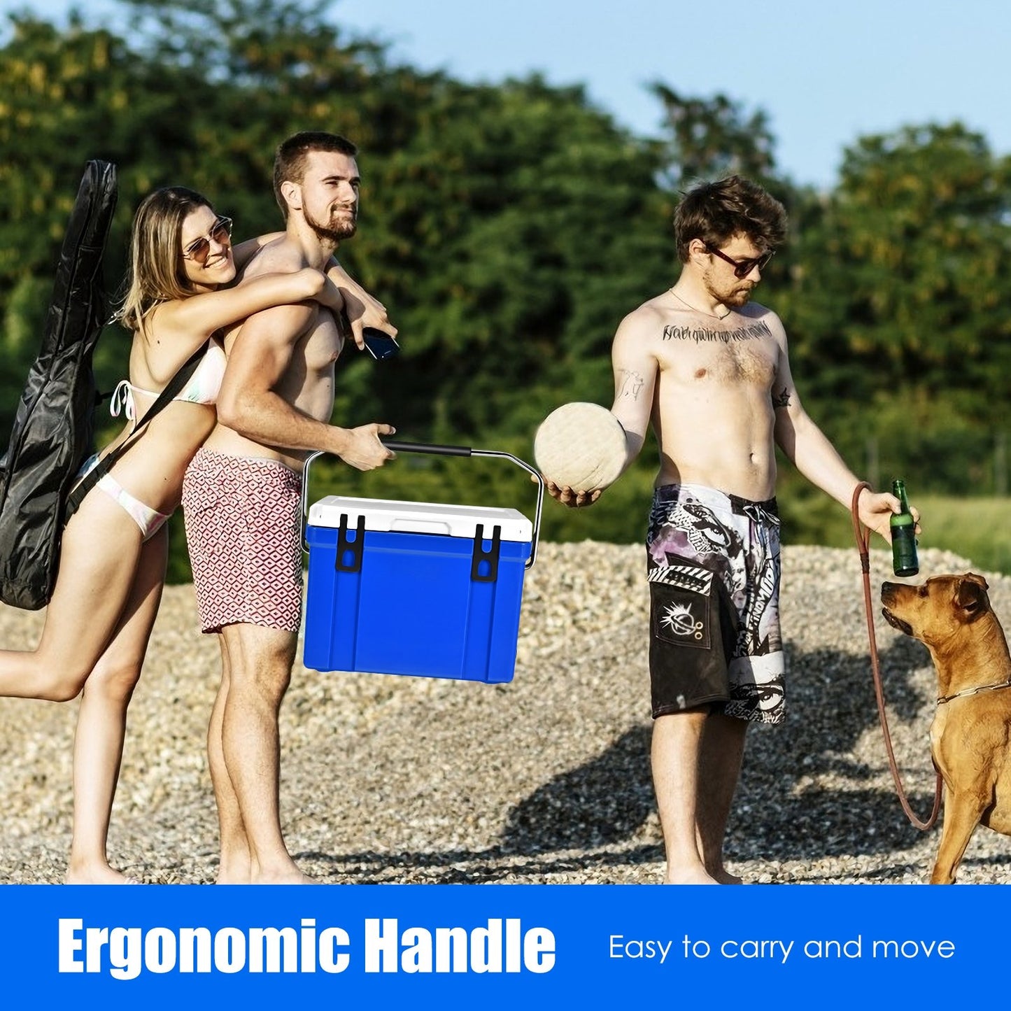 58 Quart Leak-Proof Portable Cooler  Ice Box for Camping-Blue